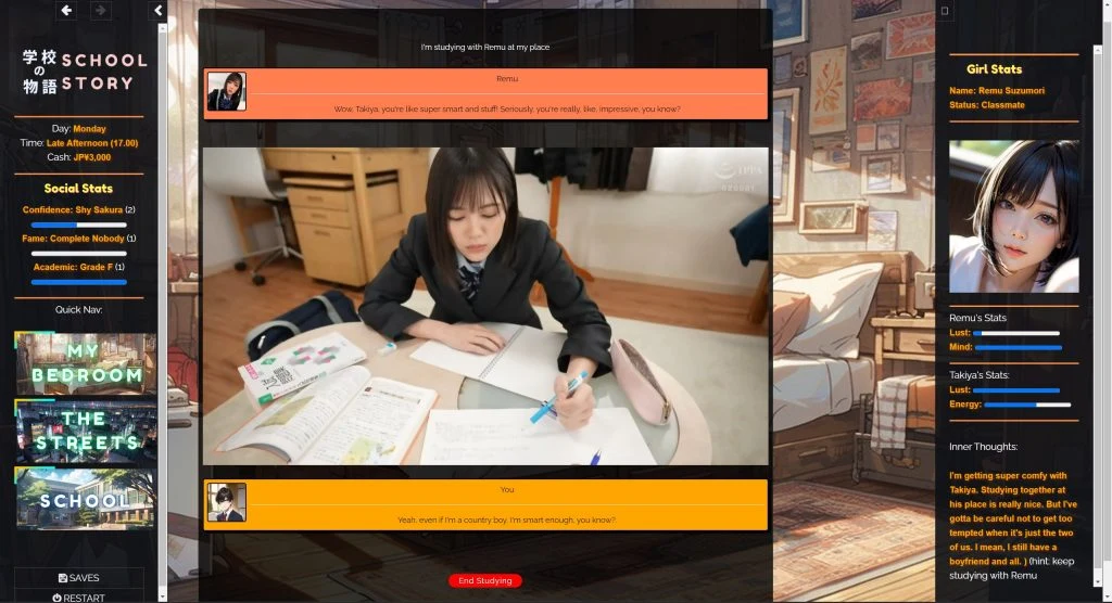 学校の物语 Gakko No Monogatari V0.28 ブラウザ漢化  [SLG/実写/HTML] [26G/FM/WY]