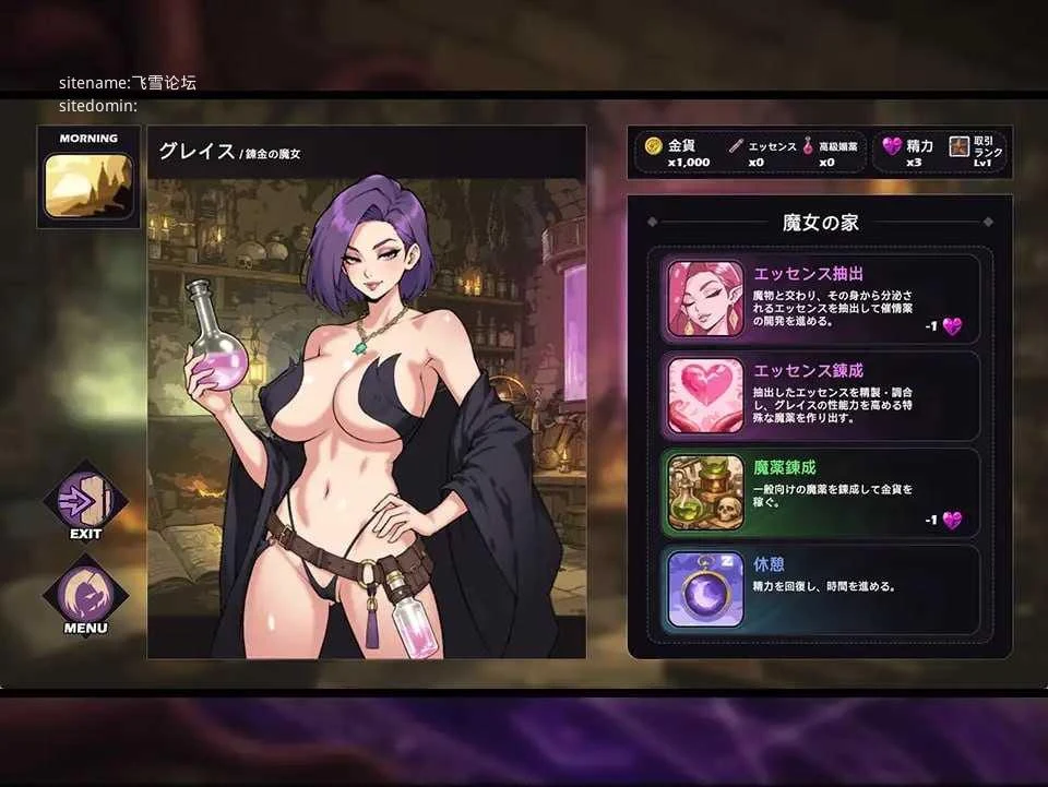 魔女格蕾丝的奇幻娘冒险日常〈SLG/动态Action/汉化〉[AI汉化+动态版]【PC】(852M/百度云/FM)